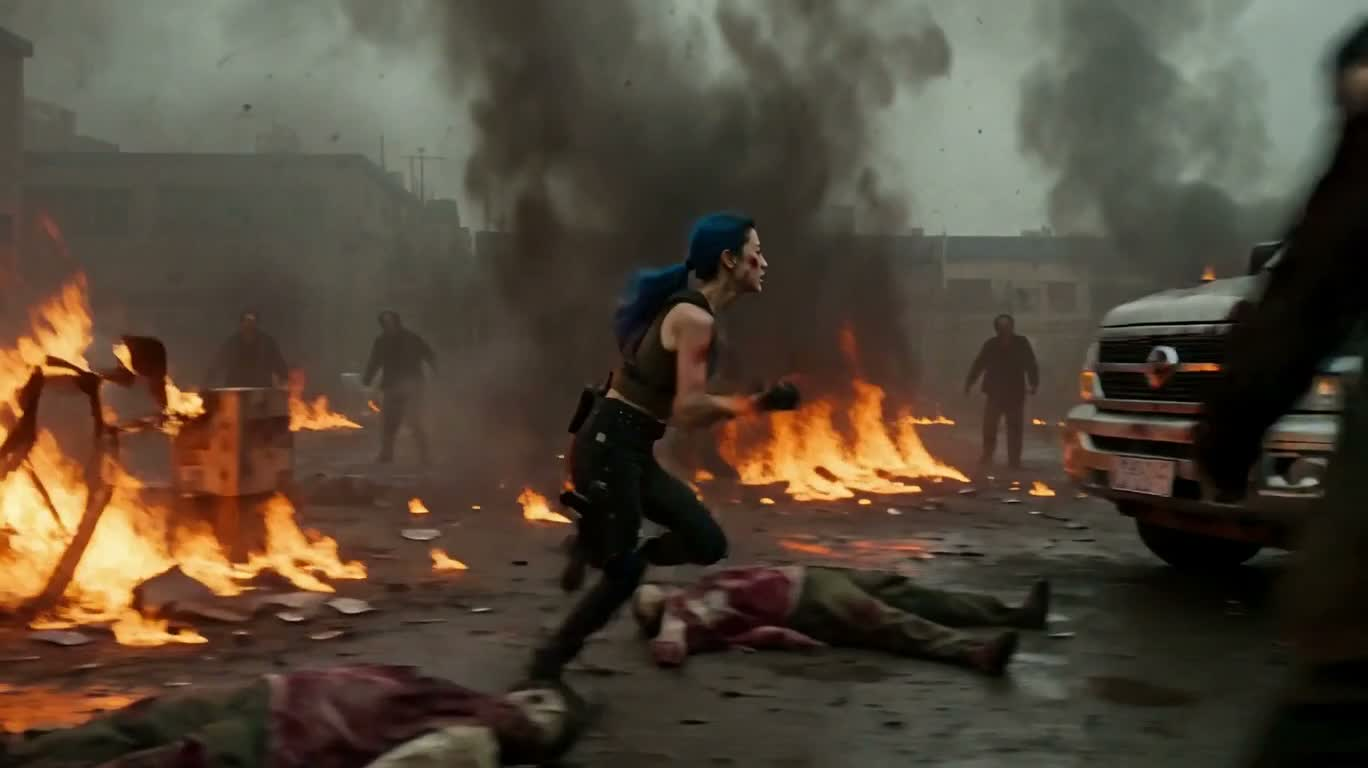 L'évasion sous le feu de la survivante aux cheveux bleus