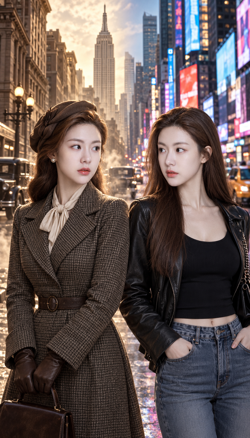 백 년을 넘어 뉴욕 거리에서의 시공간을 초월한 재회