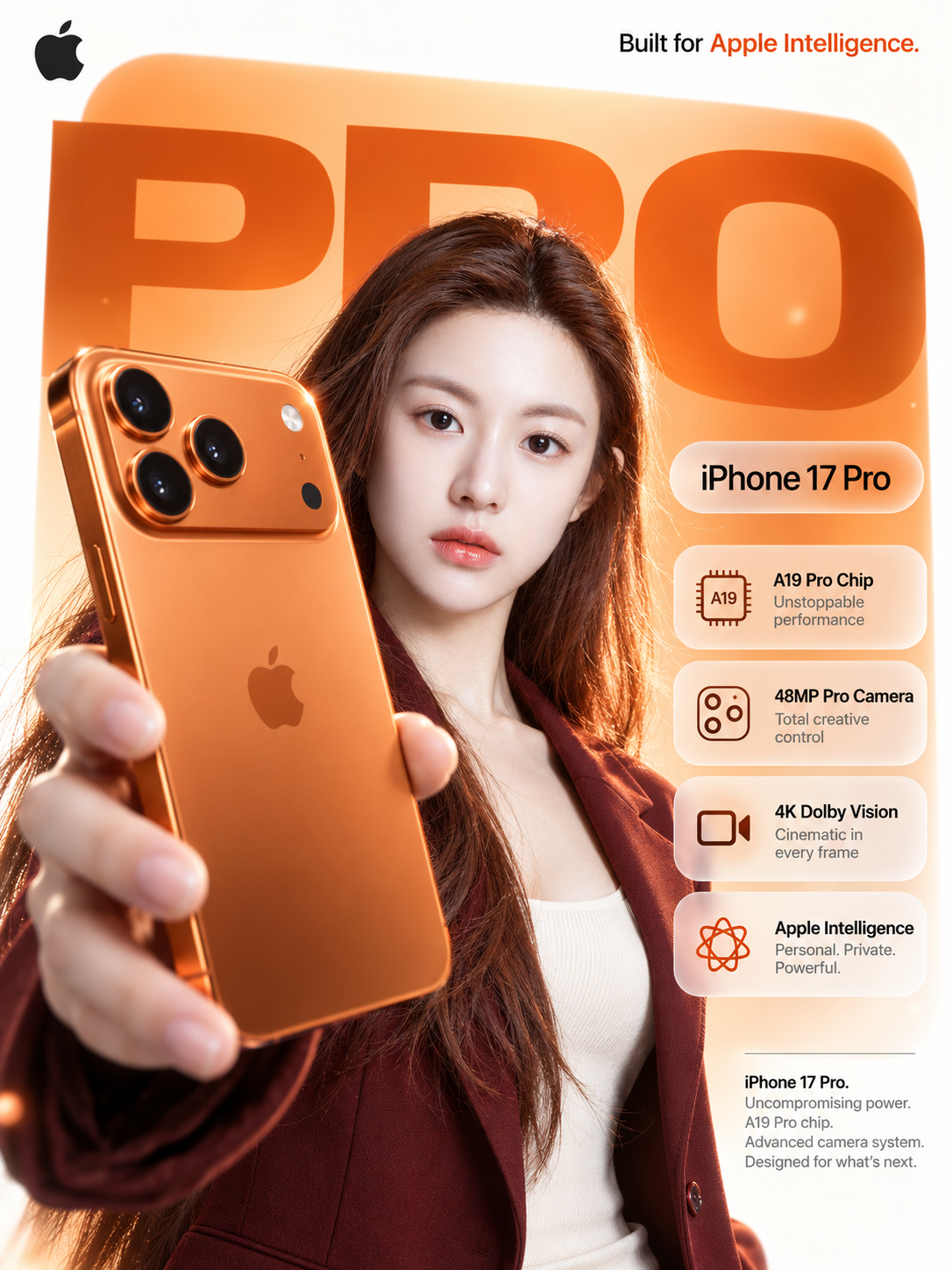 苹果风 iPhone 17 Pro 广告海报