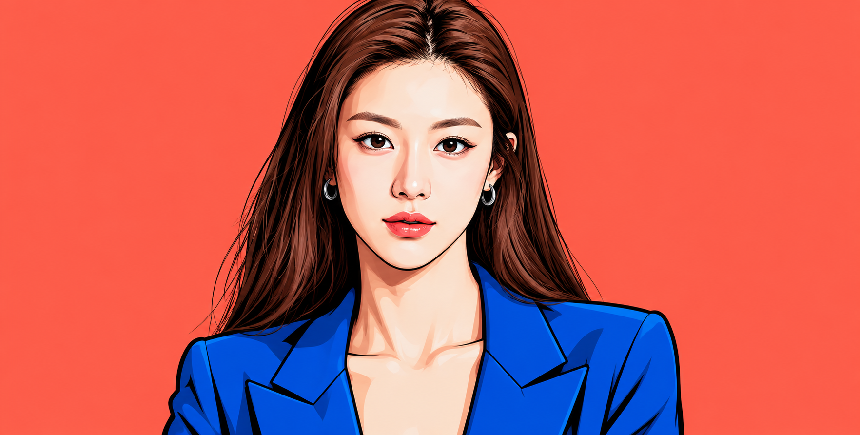 고채도 팝아트 인물 초상
