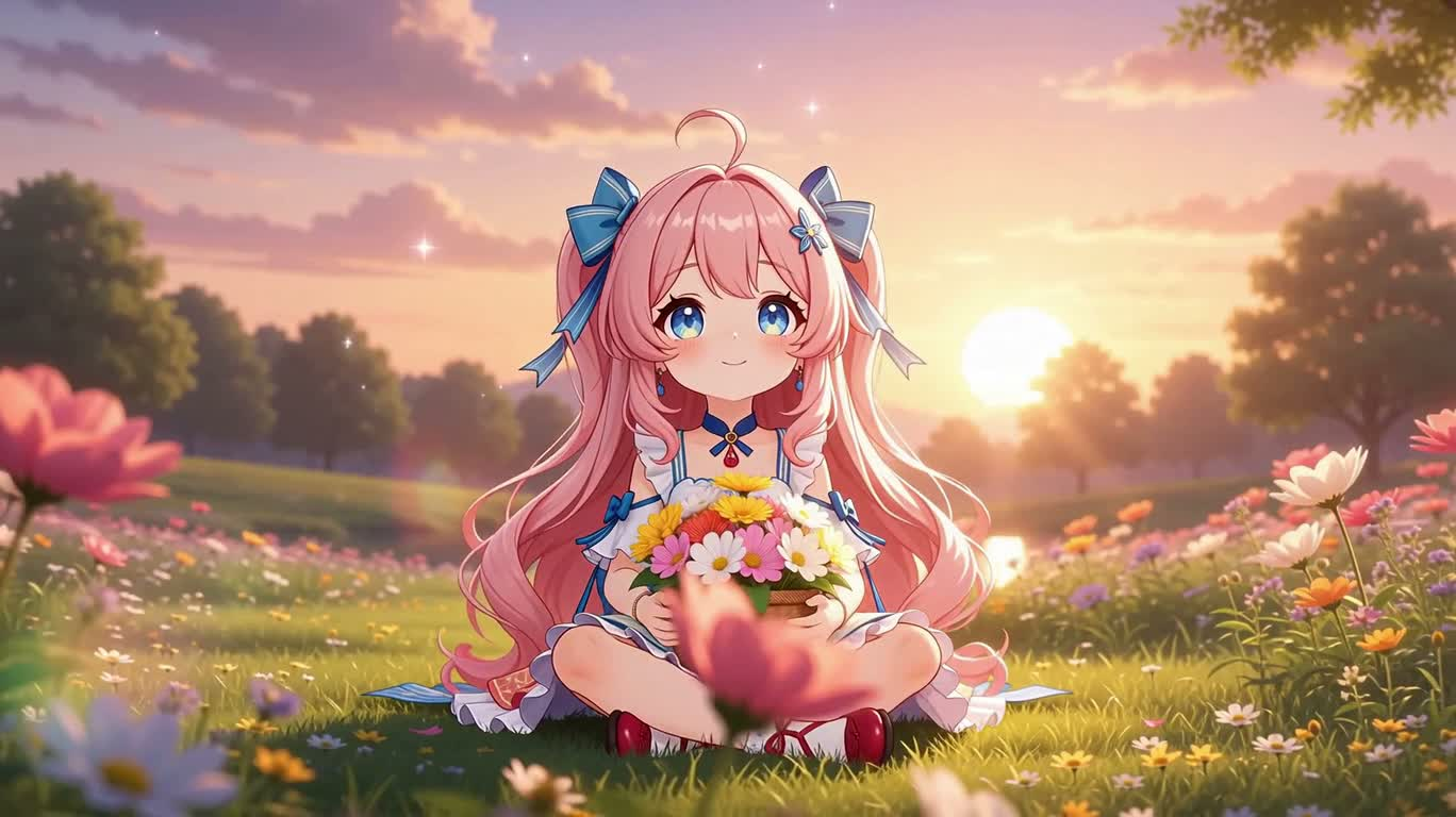 黄金时刻的魔法花园少女
