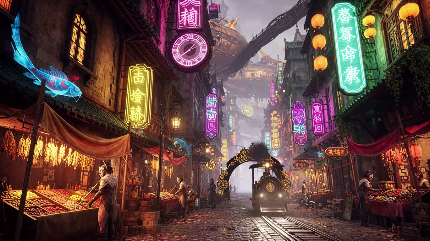 ネオン蒸気ファンタジー市場
