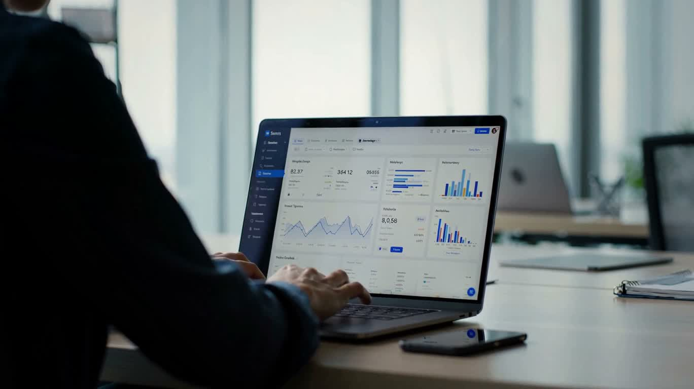 Buổi demo sản phẩm SaaS trong văn phòng sáng sủa — AI video creation