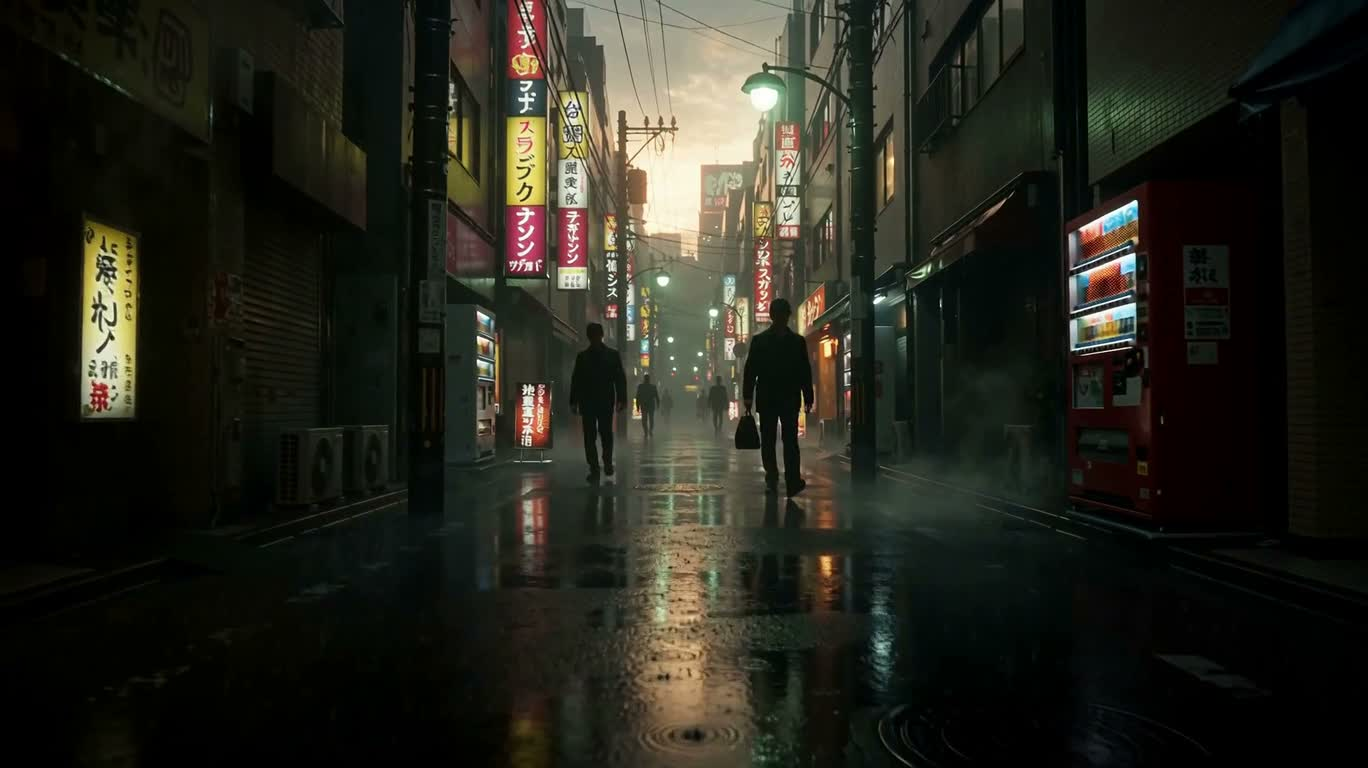 大阪雨巷のネオン終末