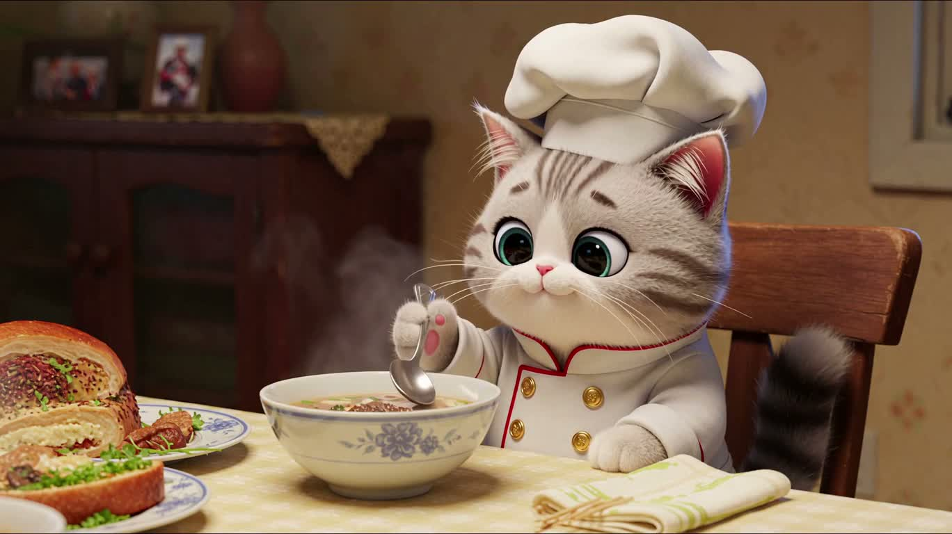 小猫暖汤时光 — AI video creation