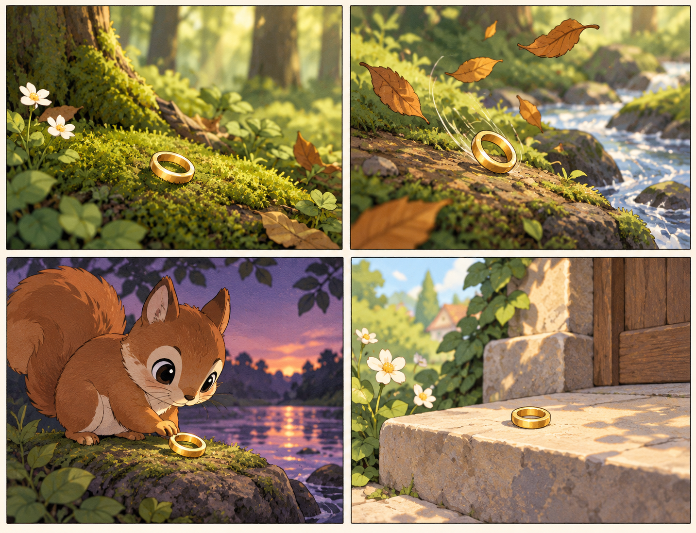 A Magical Four-Panel Tale of the Golden Ring — AI image creation