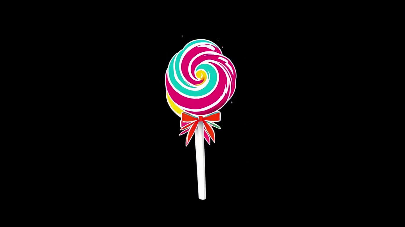 Animation d'autocollant sucette tourbillon de bonbons