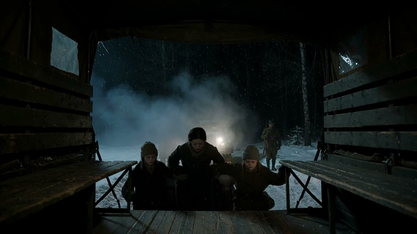 Boarding the Train on a Snowy Night — AI video creation