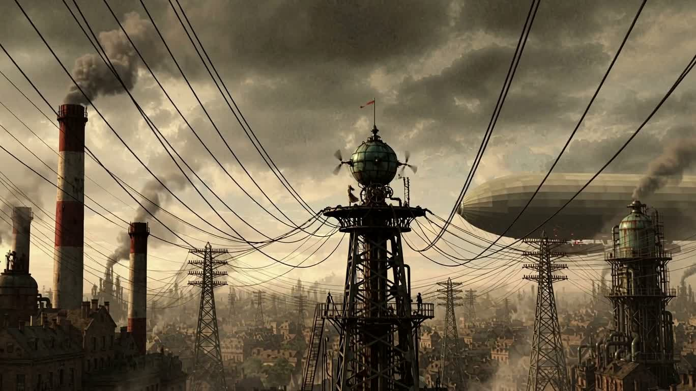 Fantasy Girl in a Dieselpunk Sky — AI video creation