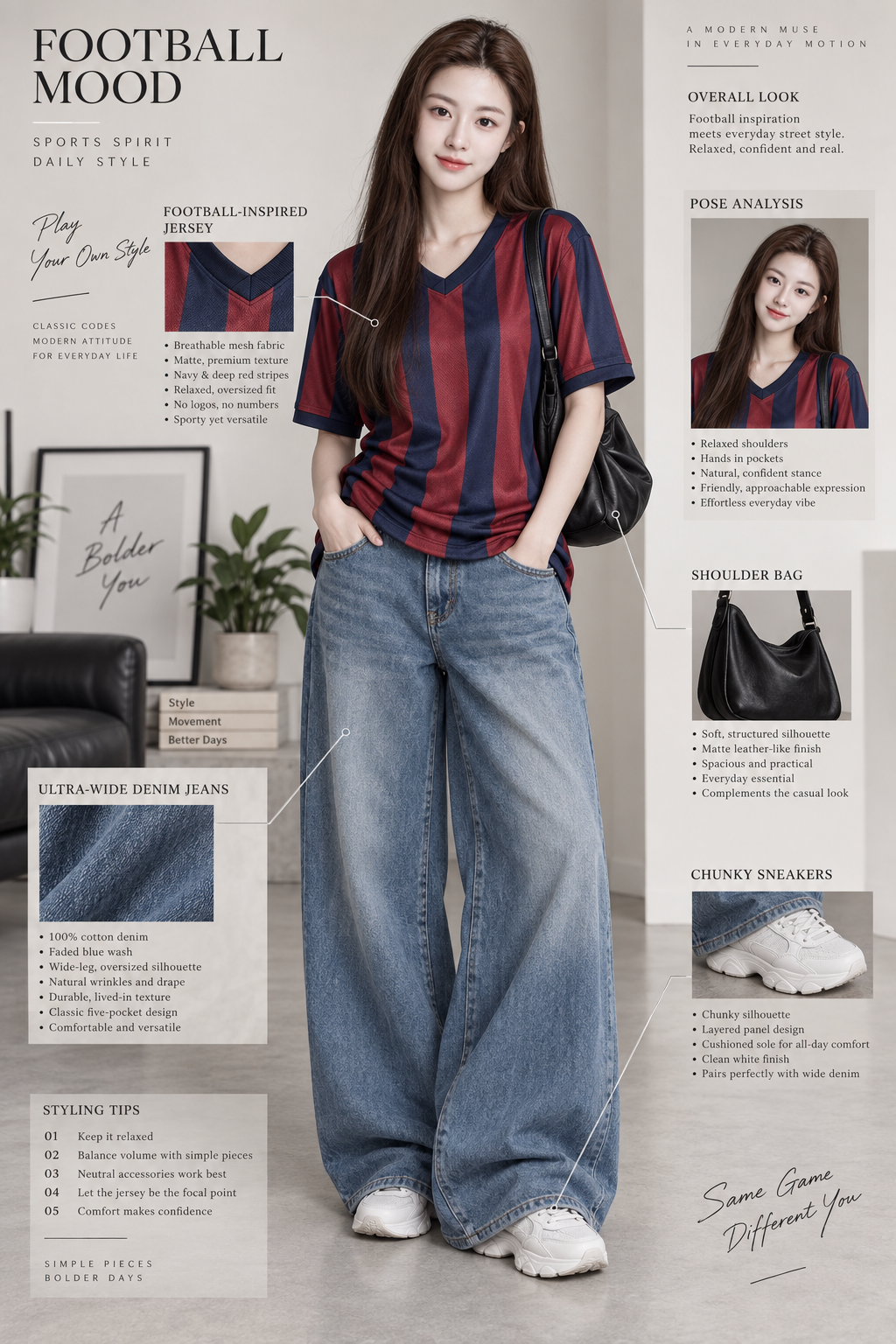 足球休闲街头风成年人物服装蓝图