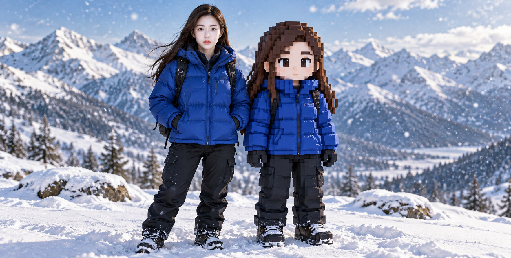 雪山の実在人物とオリジナルボクセル分身
