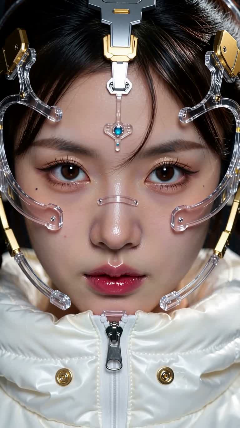 Portrait gothique lolita mécanique futuriste