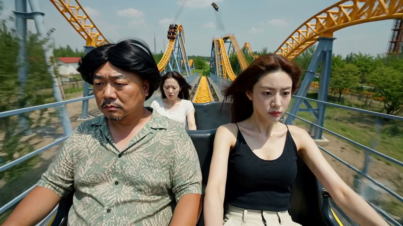롤러코스터 위의 가발 소동 — AI video creation