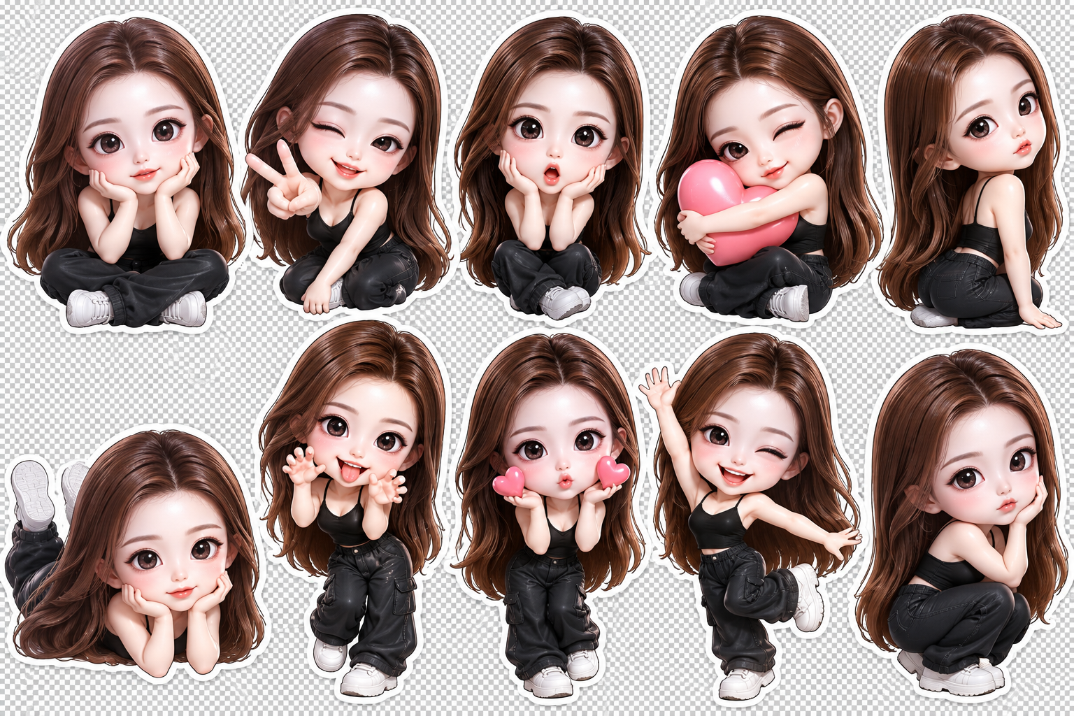 치비 3D 이모지 아바타 스티커 모음