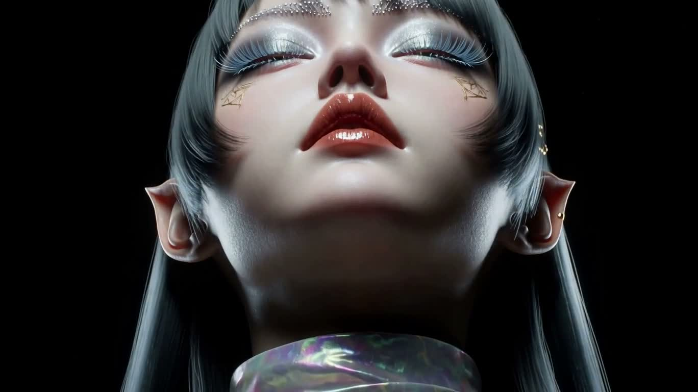 闇夜の女王:ドリームコアの金彩幻想 — AI video creation