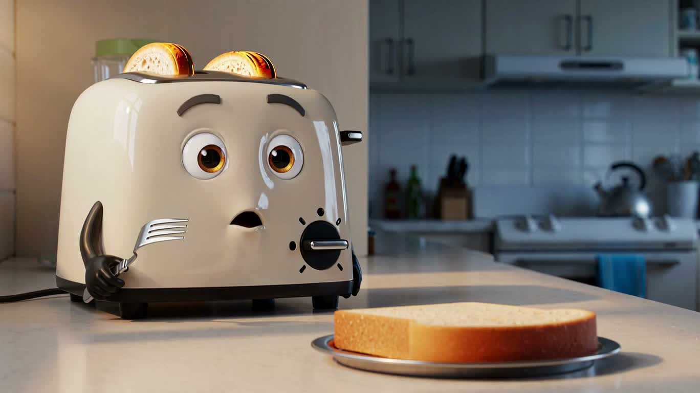 La première découverte du grille-pain cartoon chaleureux