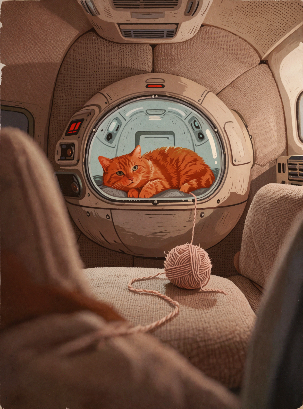猫的太空舱 · 版画拼色