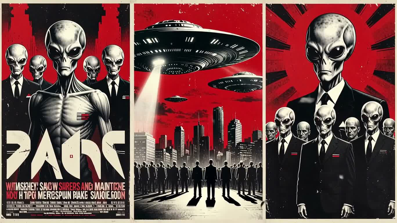 Gray Alien Rule Propaganda Poster