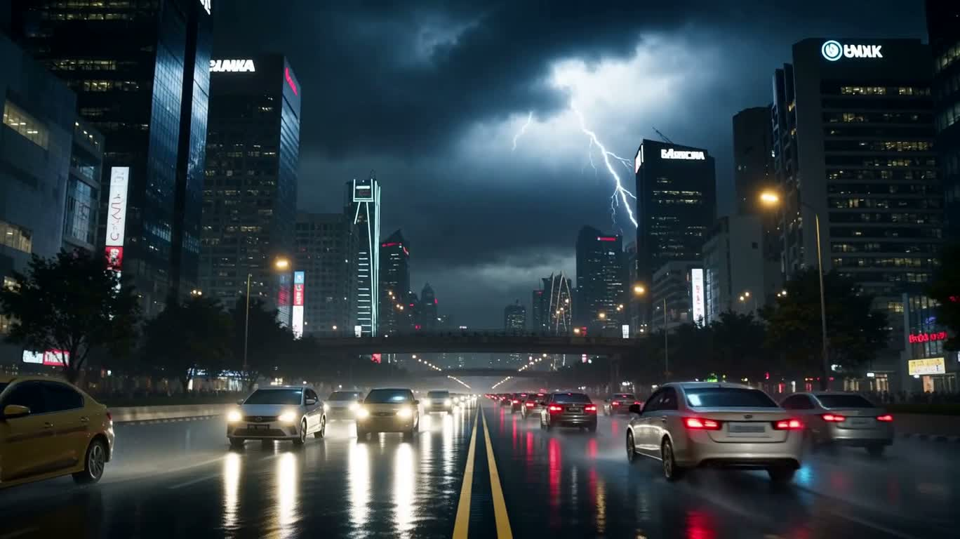 Sortilèges interdits et béhémoths dans la ville sous l'orage