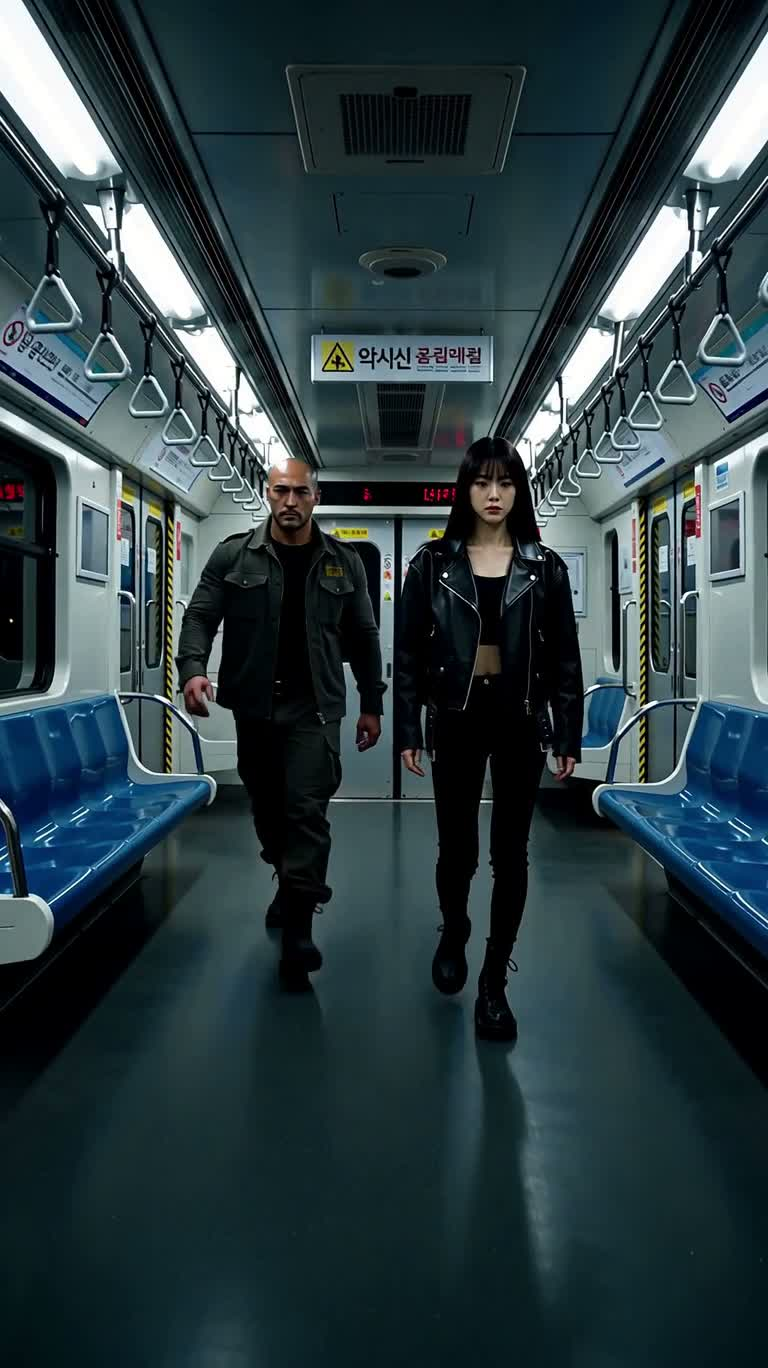 Martial Arts Duel in a Subway Car