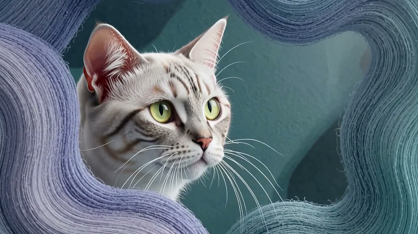 冷色系超现实酷猫