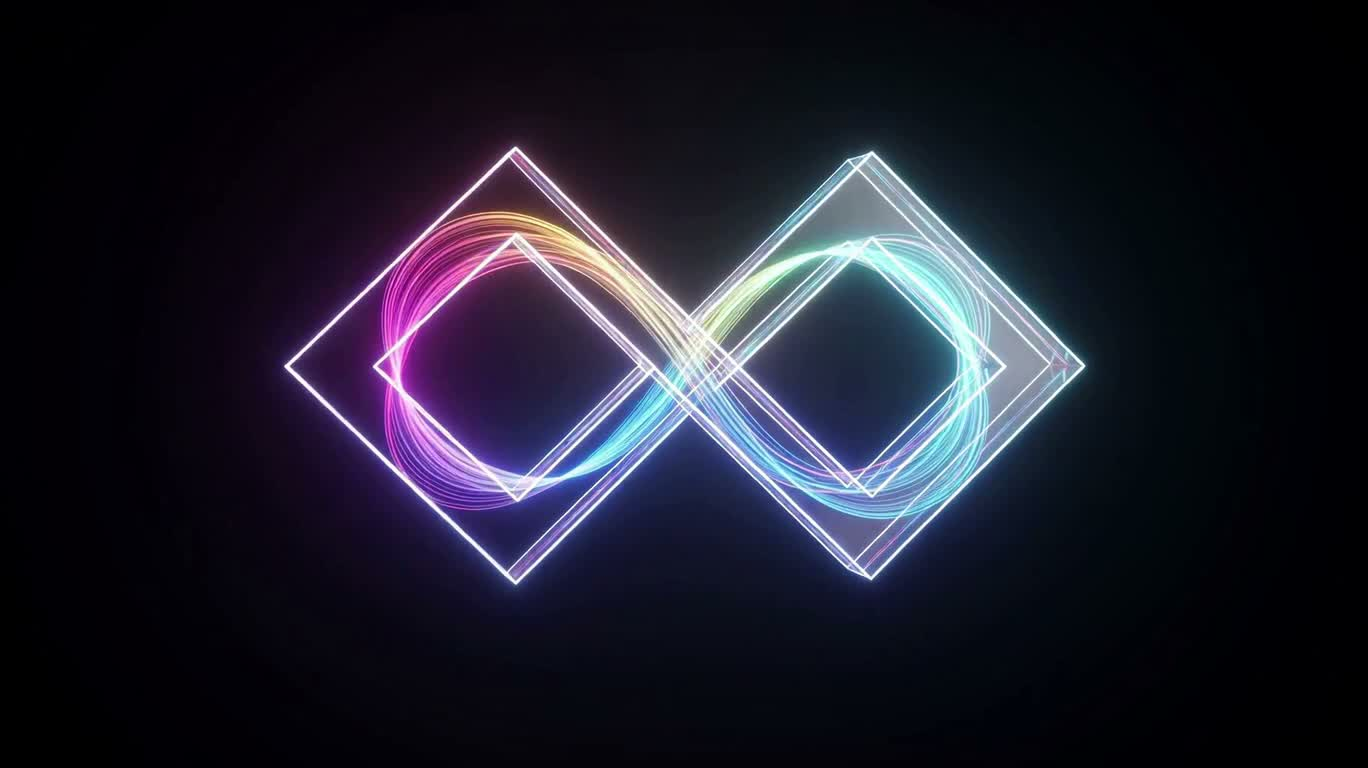 Logo kim cương vô cực neon