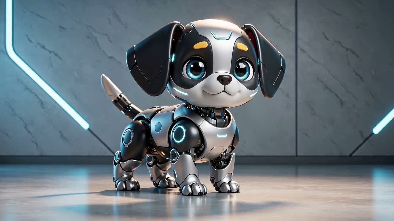サイバー機械の萌え犬イラスト