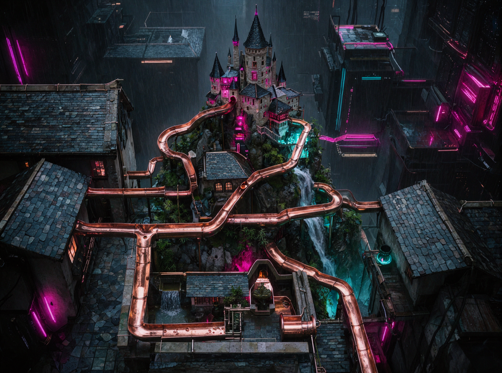 Drain de château · Nuit cyber