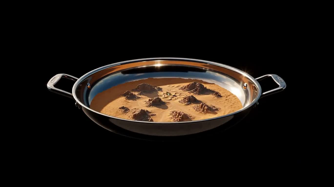 Miniature Diorama: Drone Crossing a Tiny Desert