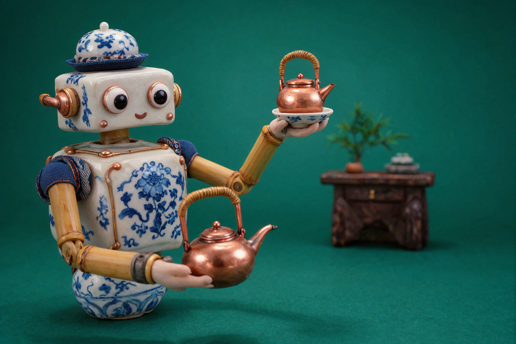 蓝瓷茶机器人 · 黏土定格