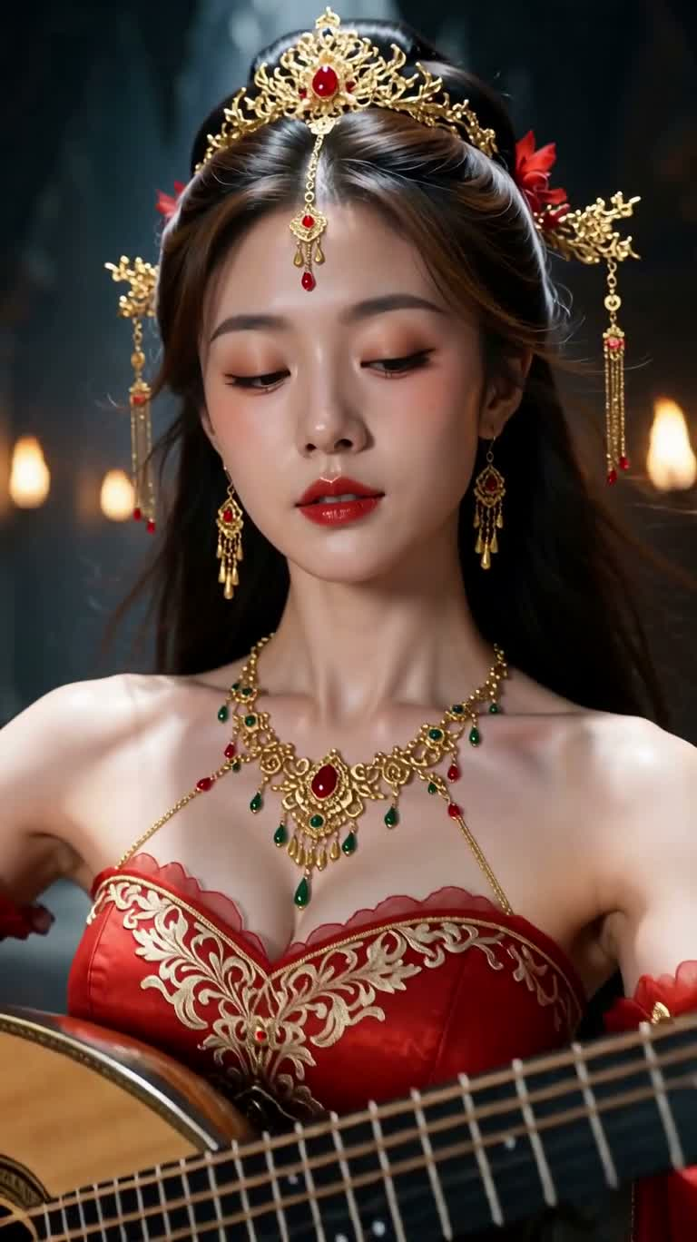 Le barde fantastique à la robe rouge