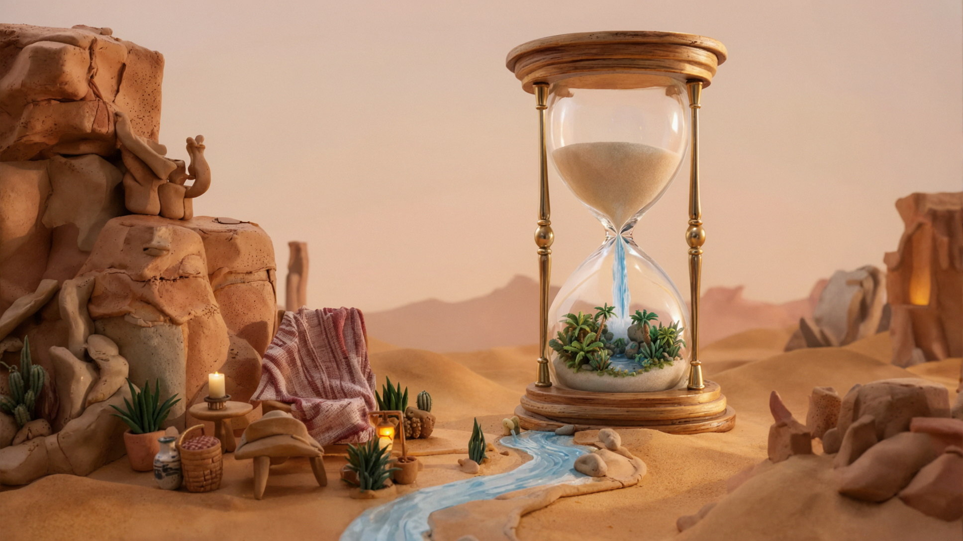 Oasis du sablier · Stop-motion en pâte à modeler