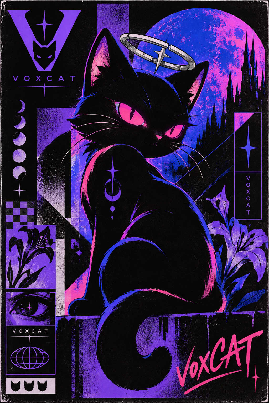 VOXCAT新哥特波普拼贴角色海报