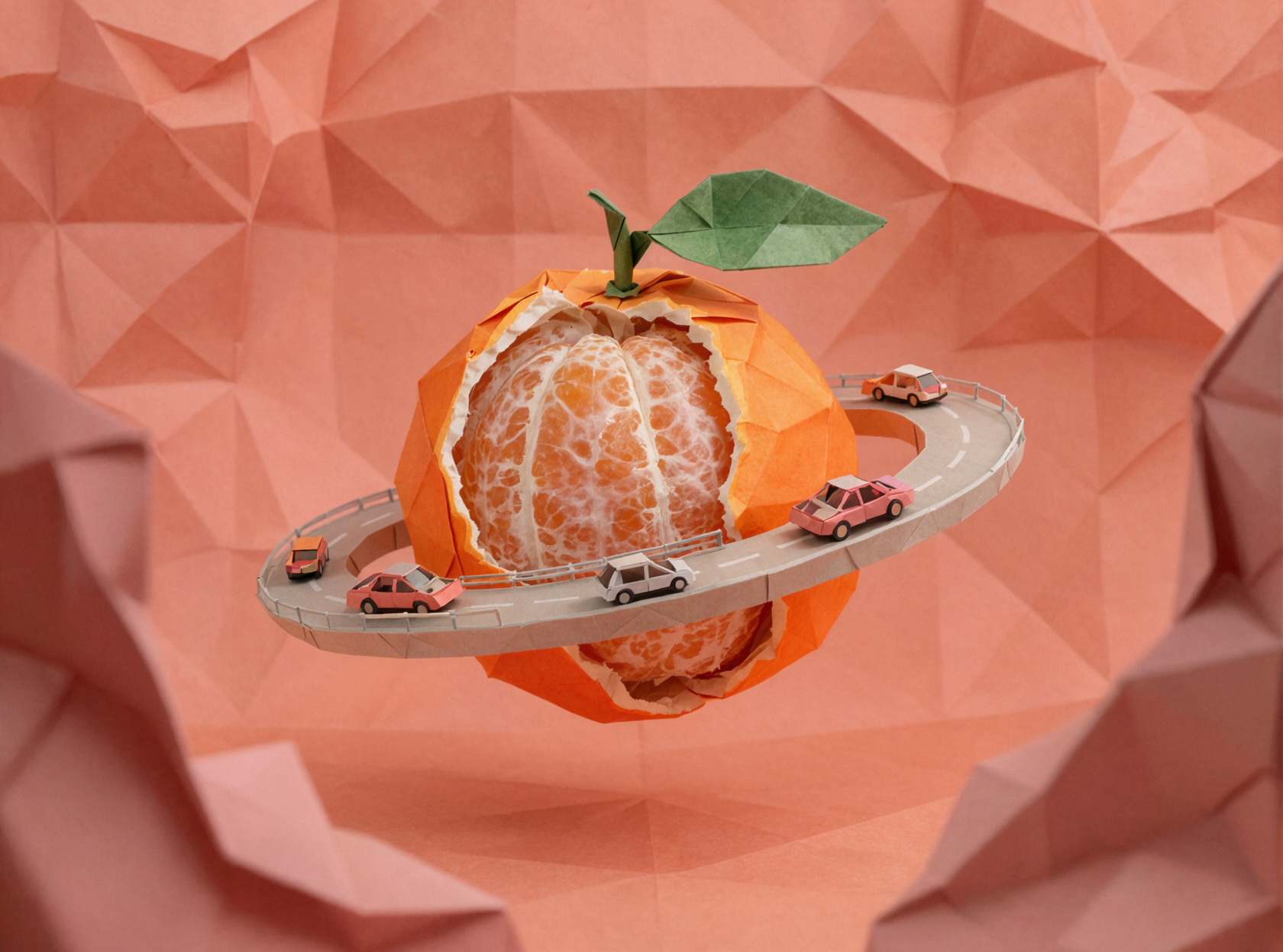 橙子行星 · 折纸雕塑