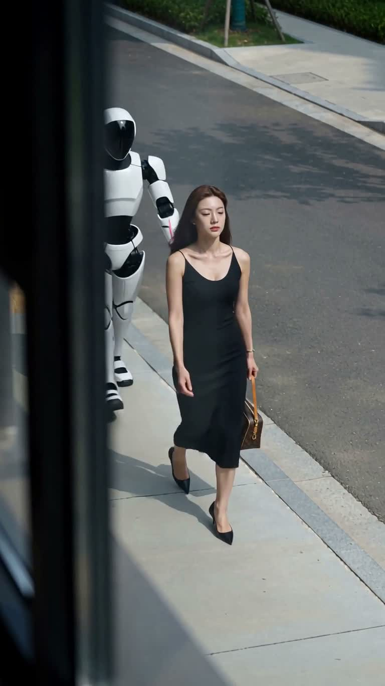 冷艳女子智取机器人小偷