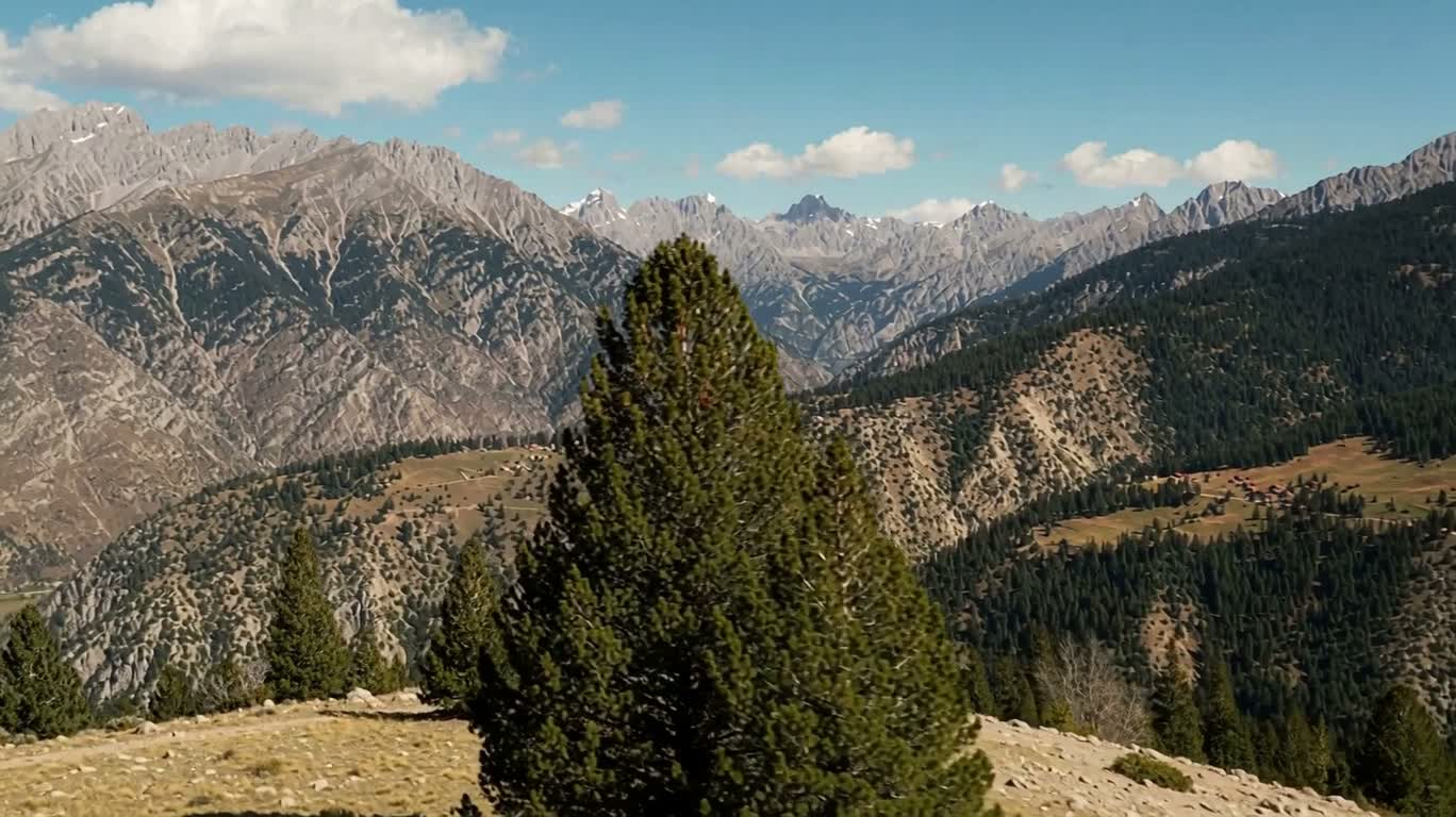 Nature montagneuse paisible hyperréaliste à midi