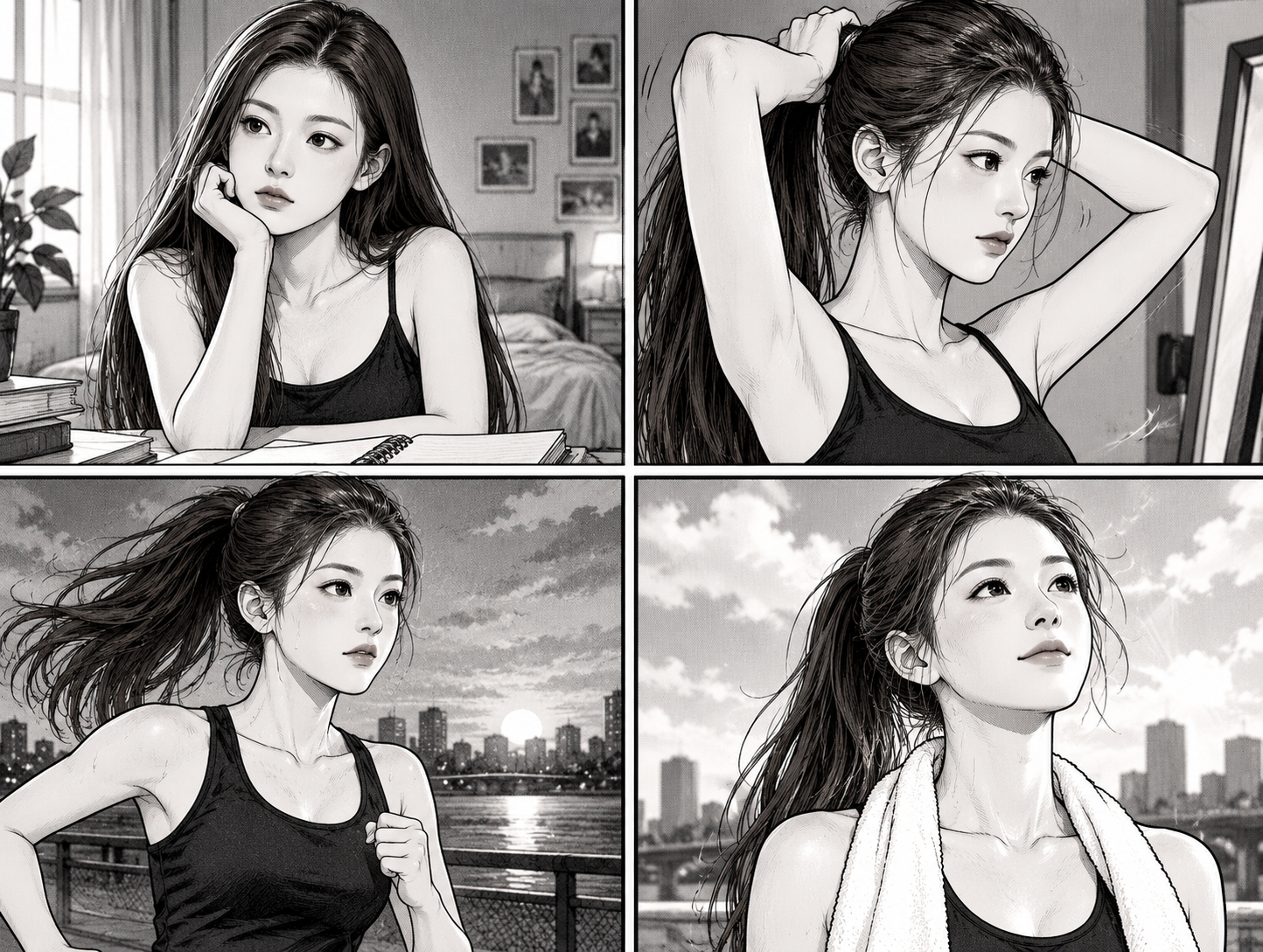 视频片段转四格漫画模板