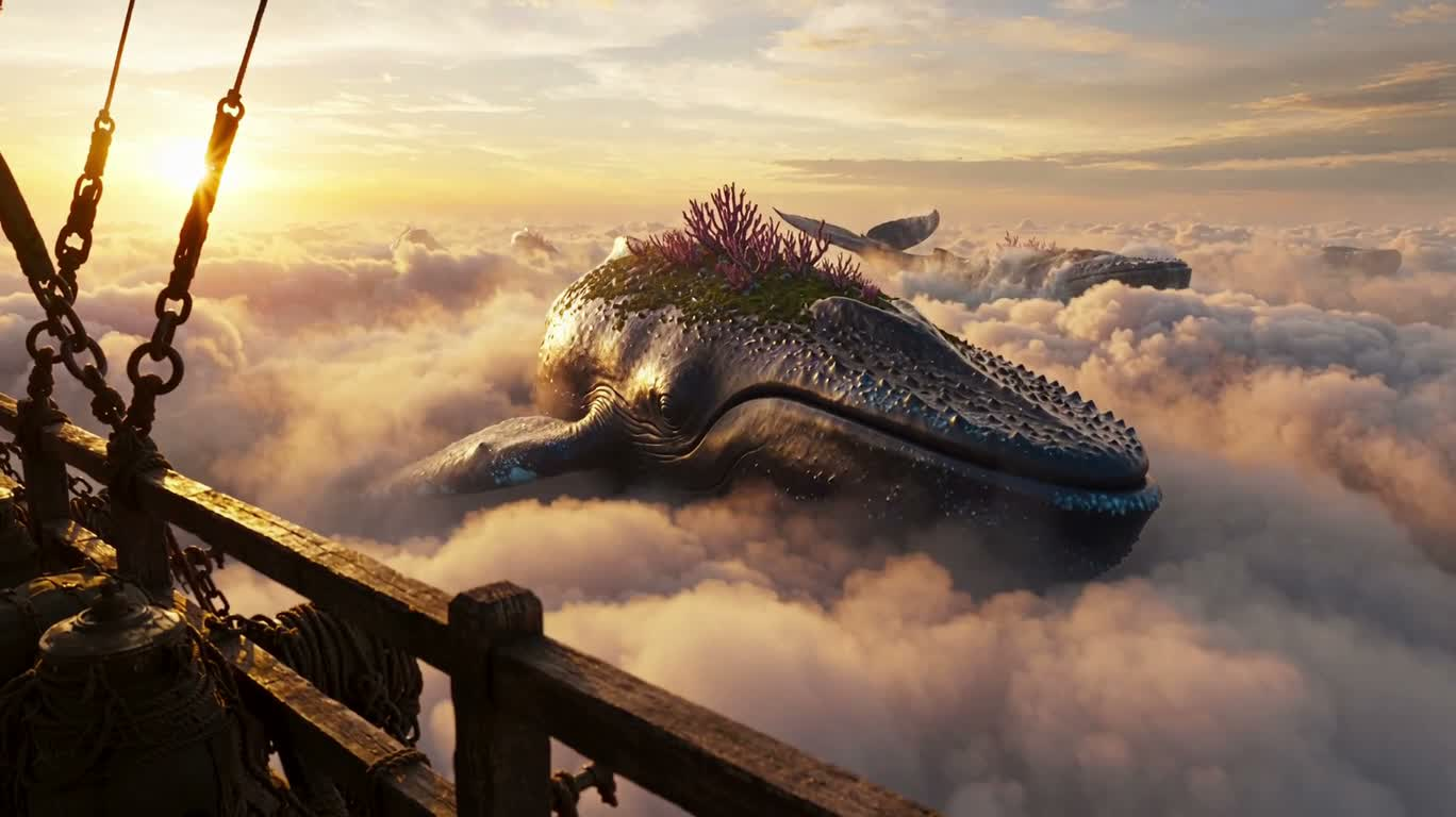 雲海を巡る巨鯨の黄昏