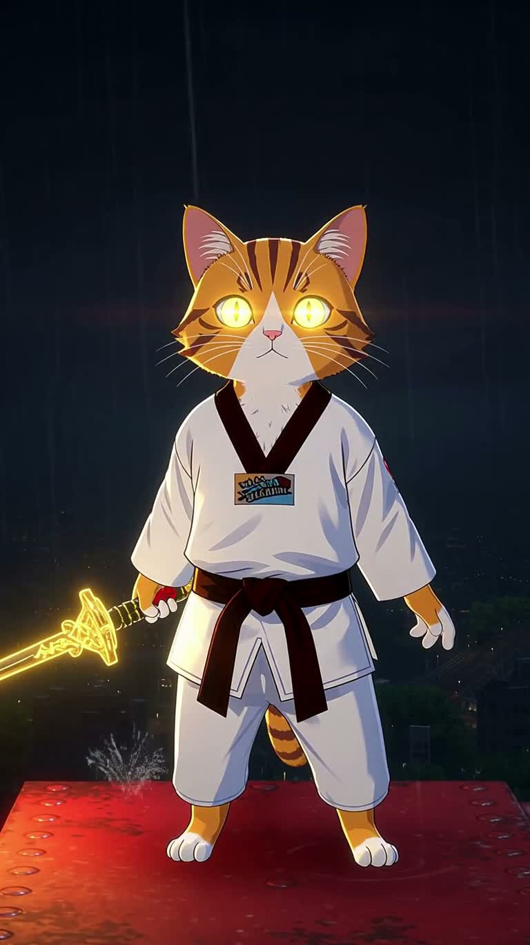 橘猫东京塔雨夜救援