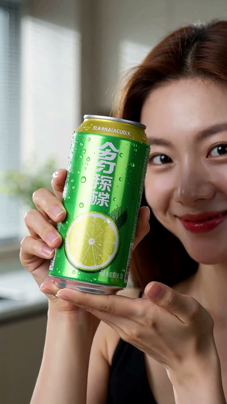清爽柑橘气泡饮广告