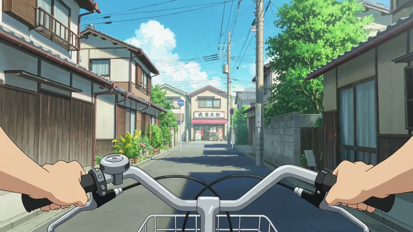 晴日骑行与街角杂货店