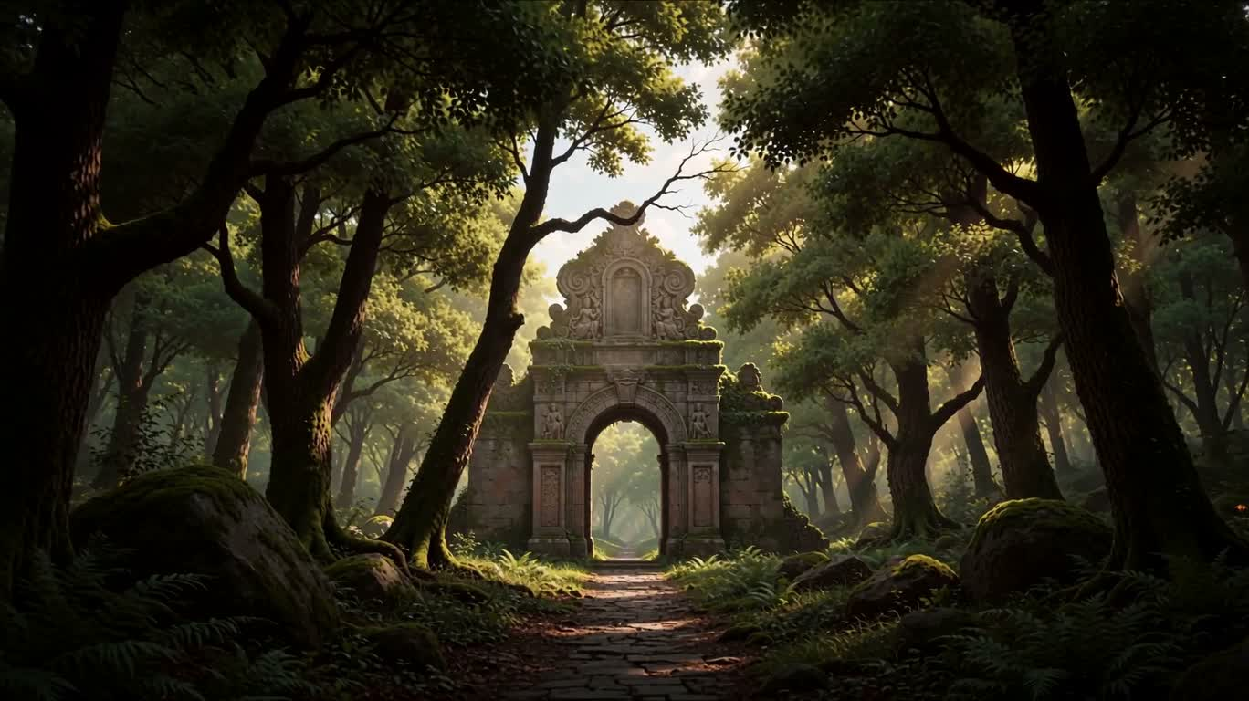 Ancienne arche de pierre dans la forêt