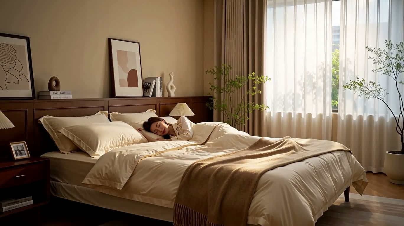 Matin doux dans une chambre ensoleillée