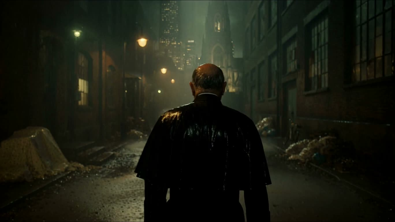 Ruelle gothique par une nuit de pluie — AI video creation
