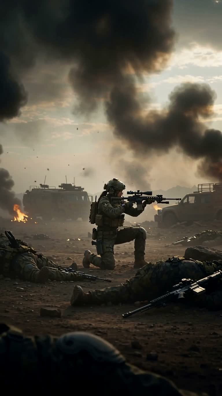 Portrait of a Future Battlefield Female Sniper