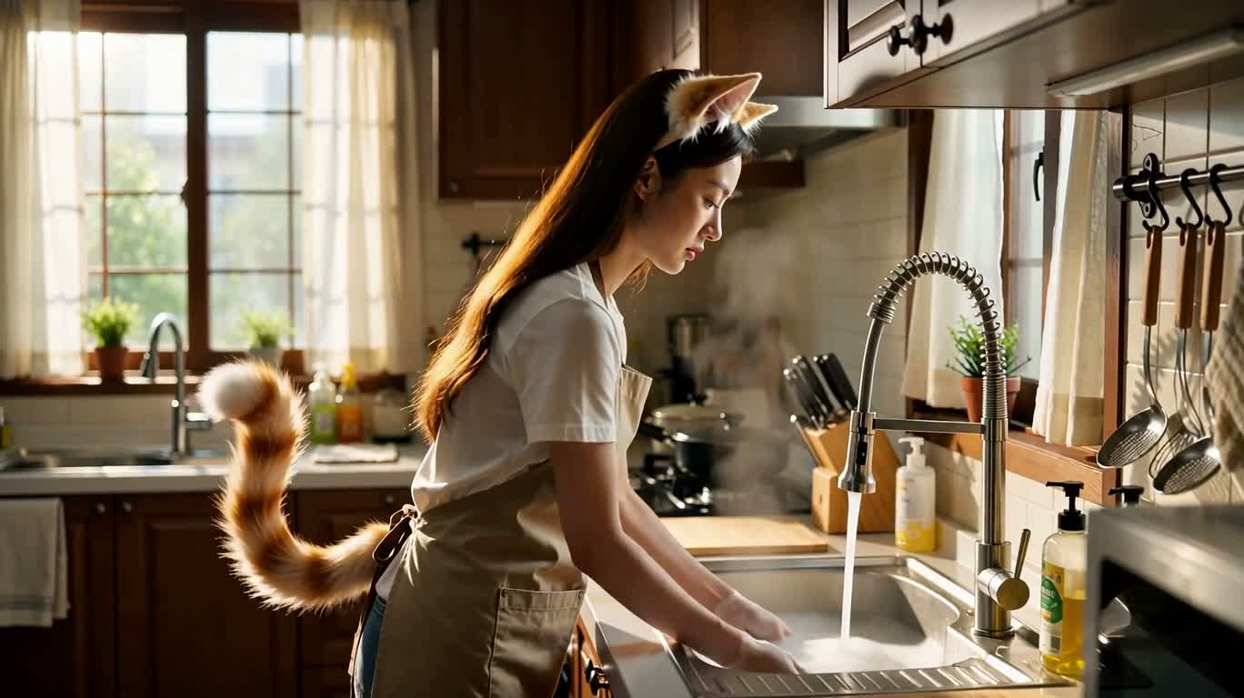 Chuông cửa bếp và bất ngờ pizza — AI video creation