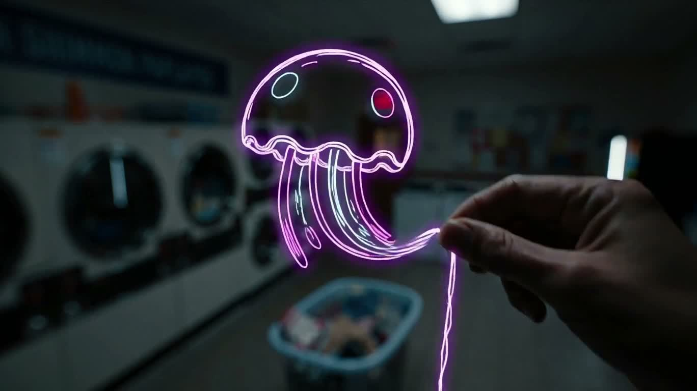 Aventure de graffitis lumineux à la laverie