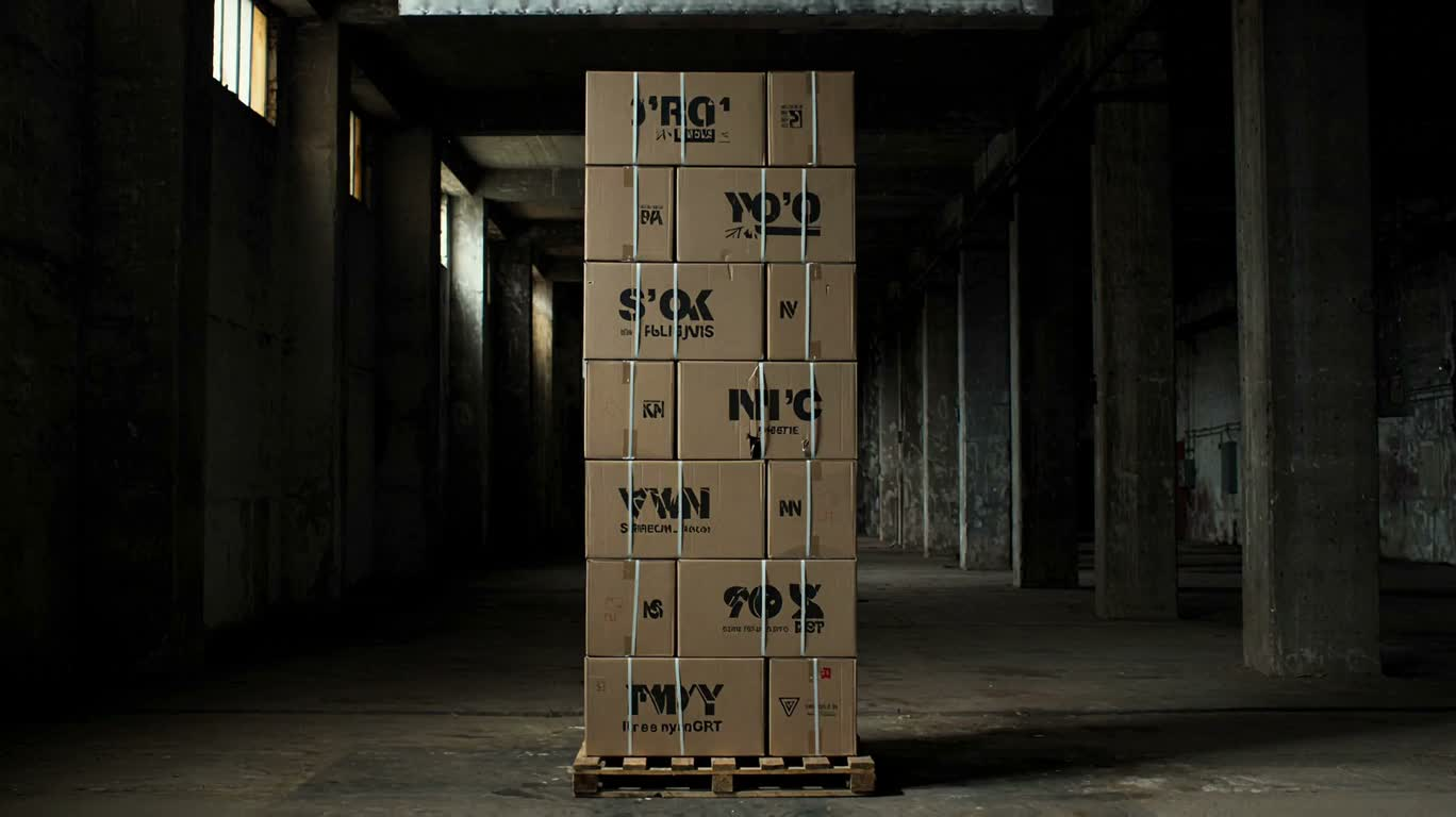 Heavy Objects Crushing a Stack of Cardboard Boxes — AI video creation