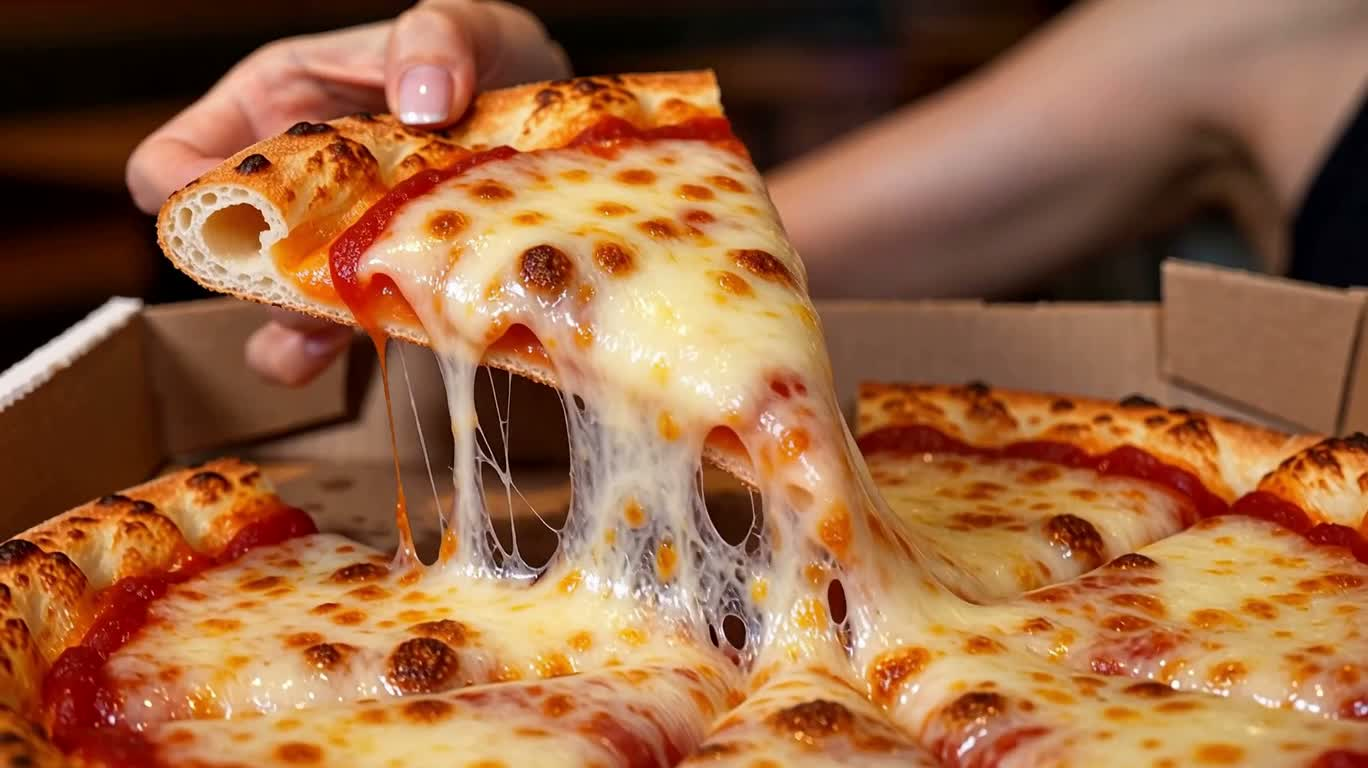 Défi de dégustation de pizza au fromage ultra fondant