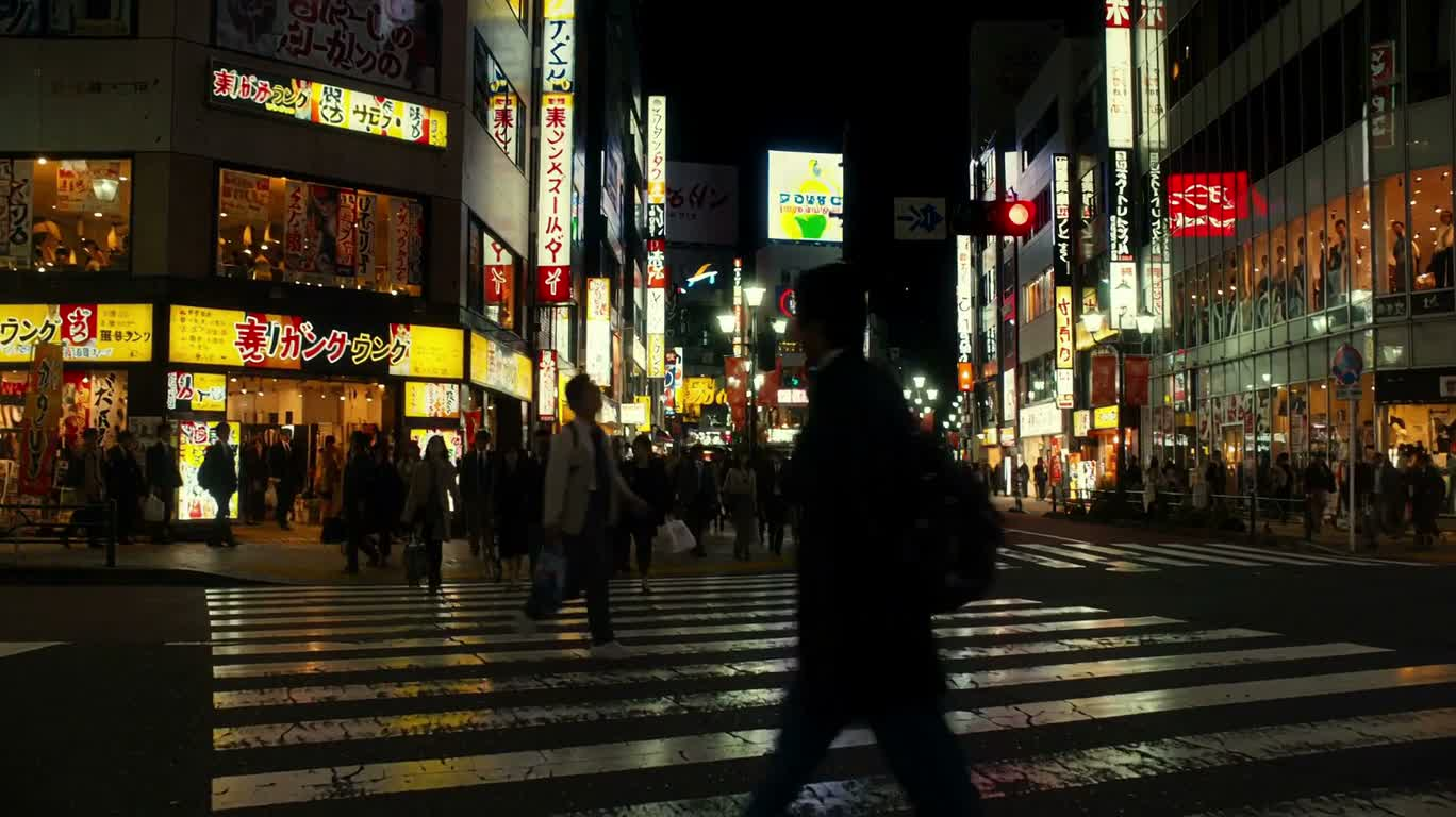 Neon Rainy Night Intersection